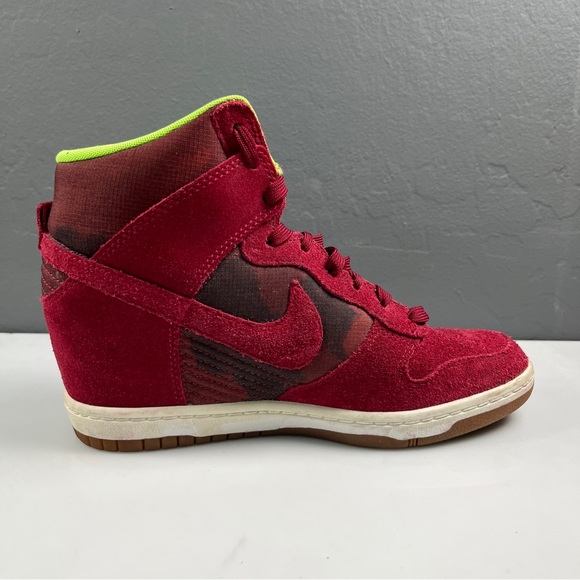 Nike Dunk Sky Hi Noble Red Camo Hidden Wedge Sneakers Women’s Sz 7.5 543258-601 - Picture 5 of 9